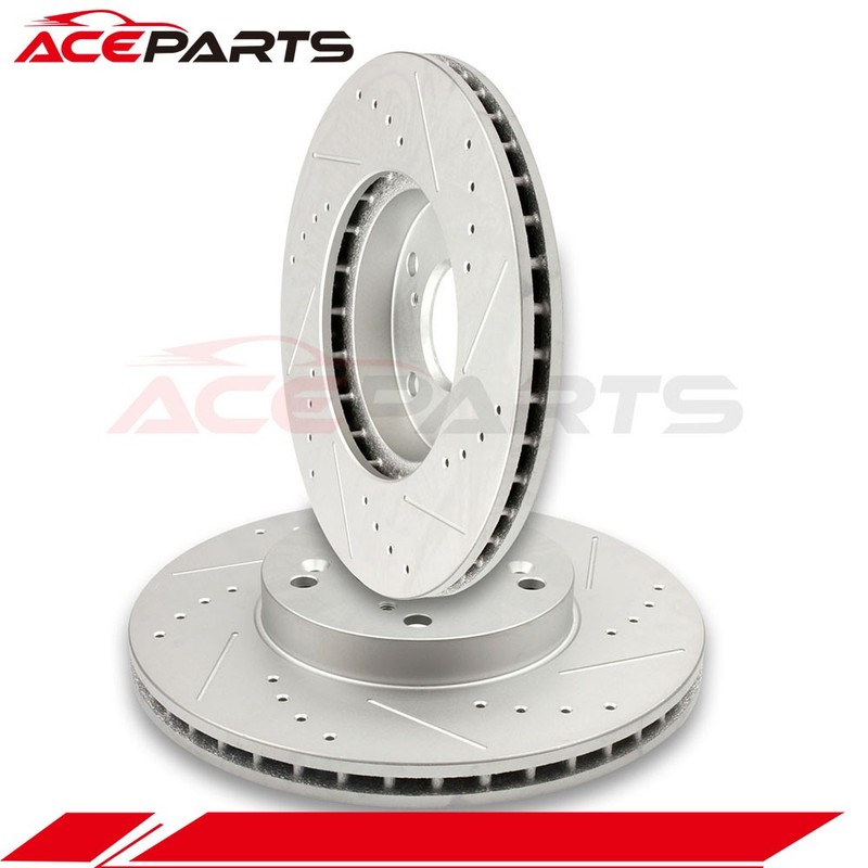 FRONT BRAKE DISC ROTORS FOR 2002 2003 2004 HONDA CR-V DRILLED & SLOTTED 2PCS gallery