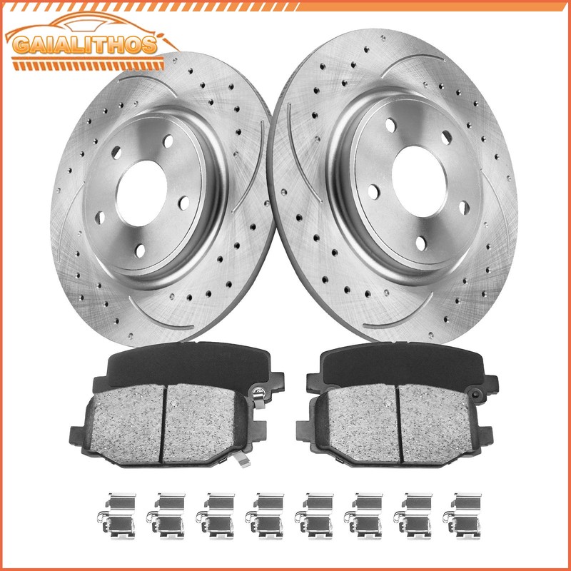 328mm Rear Brake Rotors Ceramic Pad for Grand Caravan Dodge Journey Town Country