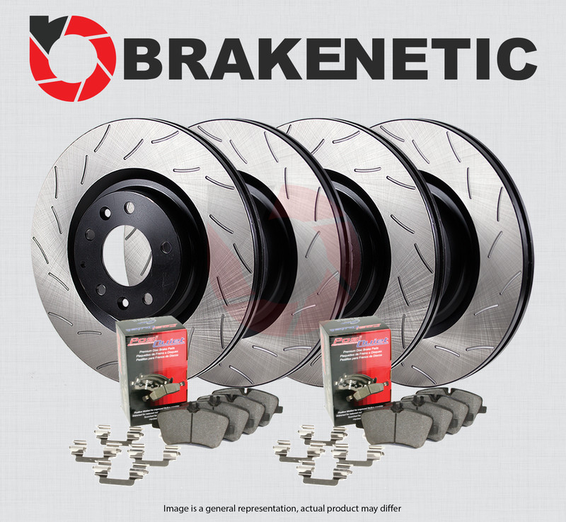 F&R BRAKENETIC Premium RS Slot Brake Disc Rotors + Ceramic Pads 56.34188.43
