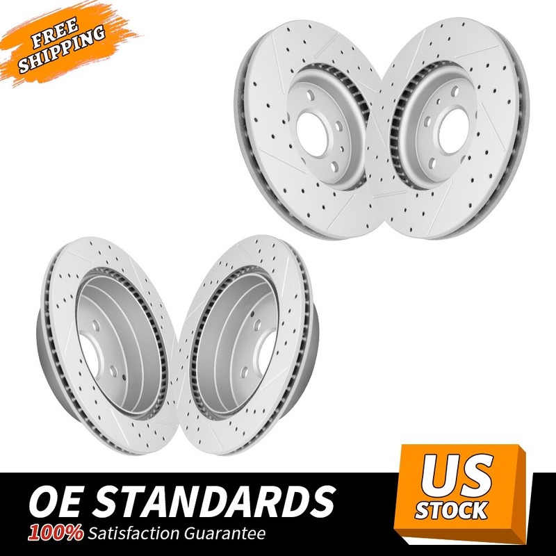 Front Rear Drilled Brake Rotors for 2010 – 2017 Chevrolet Equinox GMC Terrain