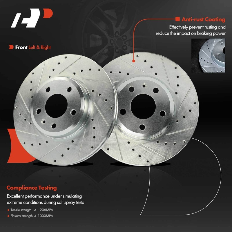 Front Drilled Brake Rotor for Audi A4 17-21 A4 Quattro 17-23 A5 Sportback 18-20 gallery