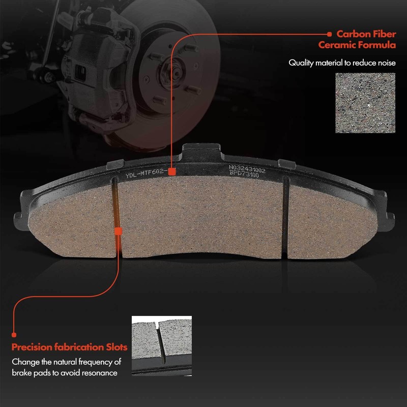Front Left & Right Side Drilled Brake Rotors Brake Pad for Chevrolet Cadillac gallery