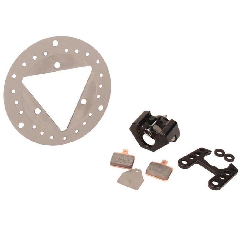 Ultra-Lite Sprint Car Left Front Brake Kit, 10 Inch Round Titanium Rotor, Black