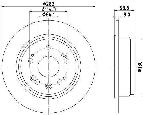 2x Rear Brake Disc Fits Honda Mintex MDC2046 Outer Ø 282mm Solid gallery