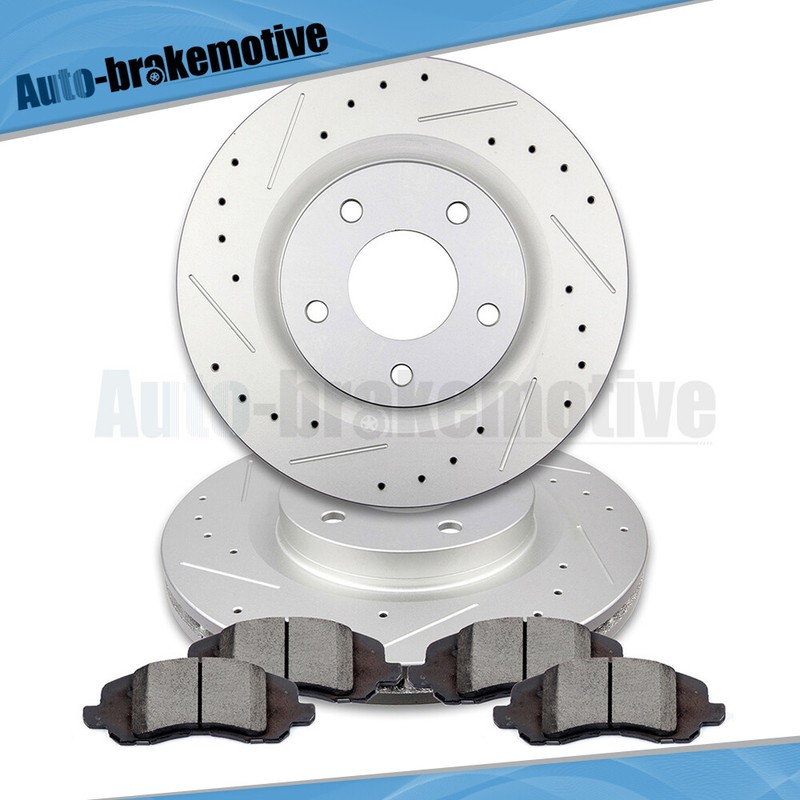 FRONT DRILL SLOT BRAKE ROTORS +CERAMIC PADS FOR OUTLANDER AVENGER LANCER SEBRING gallery