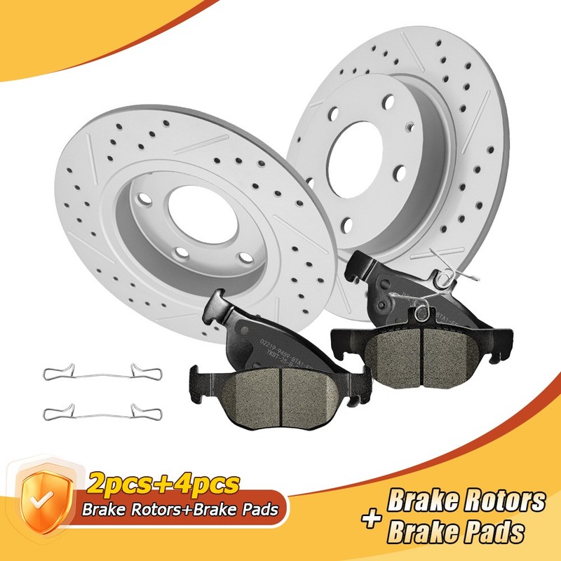 Rear Drilled Disc Brake Rotors & Ceramic Pads for Mazda 3 Sport 2020-2021 CX-30