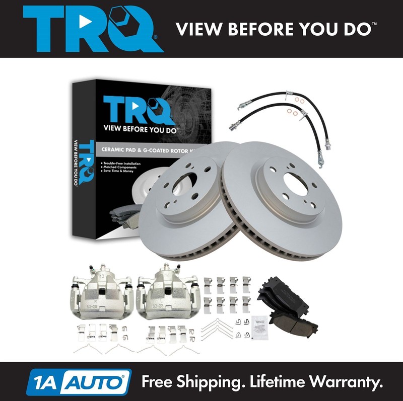 TRQ Brake Pad & Rotor Kit Premium G-Coated Ceramic Fits Lexus Toyota