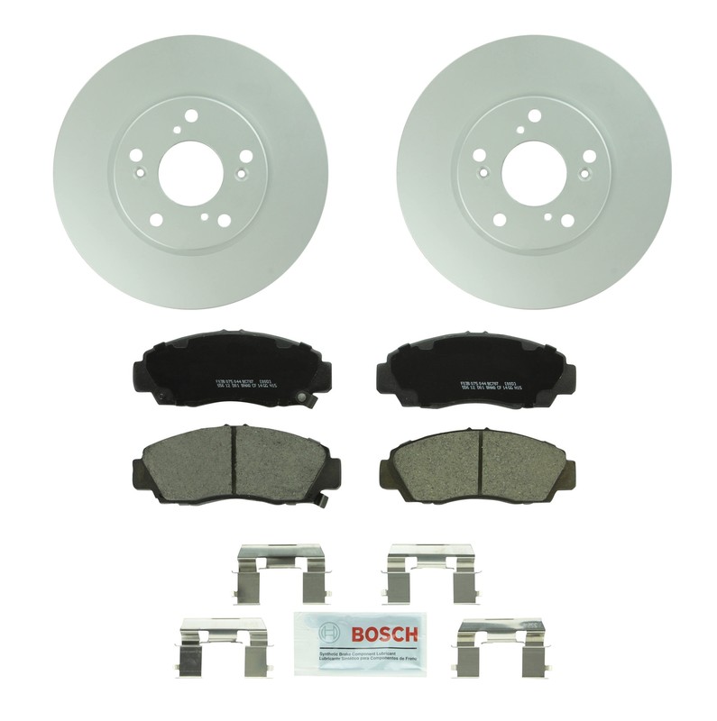 Bosch 2 Front Vented Rotors 282mm & Ceramic Disc Brake Pads Kit For Honda Accord