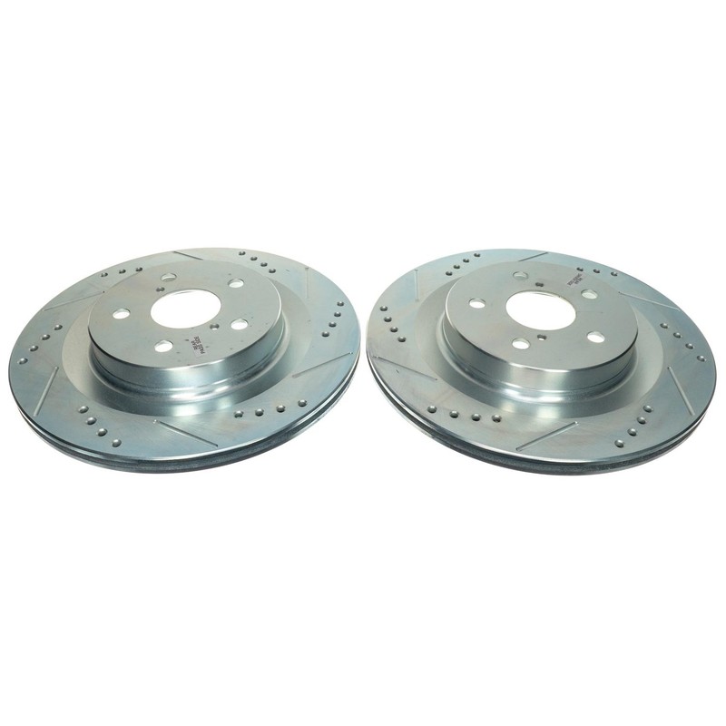 PowerStop Evolution Drilled Slotted Rotors Pair Rear For Toyota Sienna