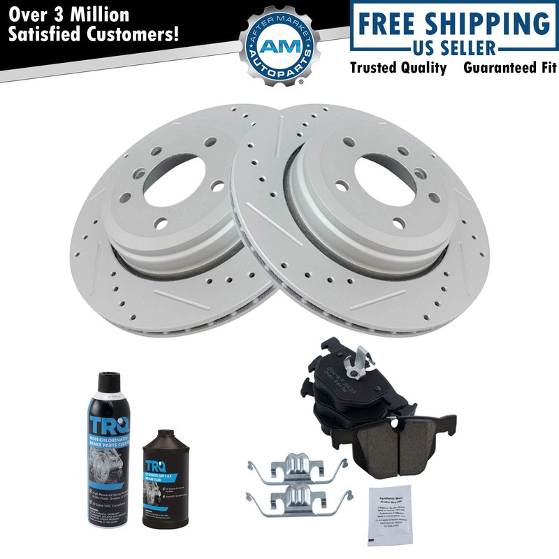 Performance Brake Rotor Coated & Ceramic Pad Rear Kit w/Chemicals