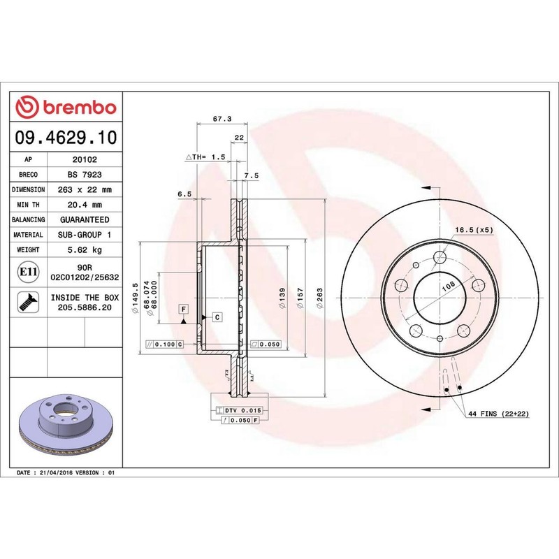 Brembo Front Disc Brake Rotor for 1975-1978 Volvo 245 gallery