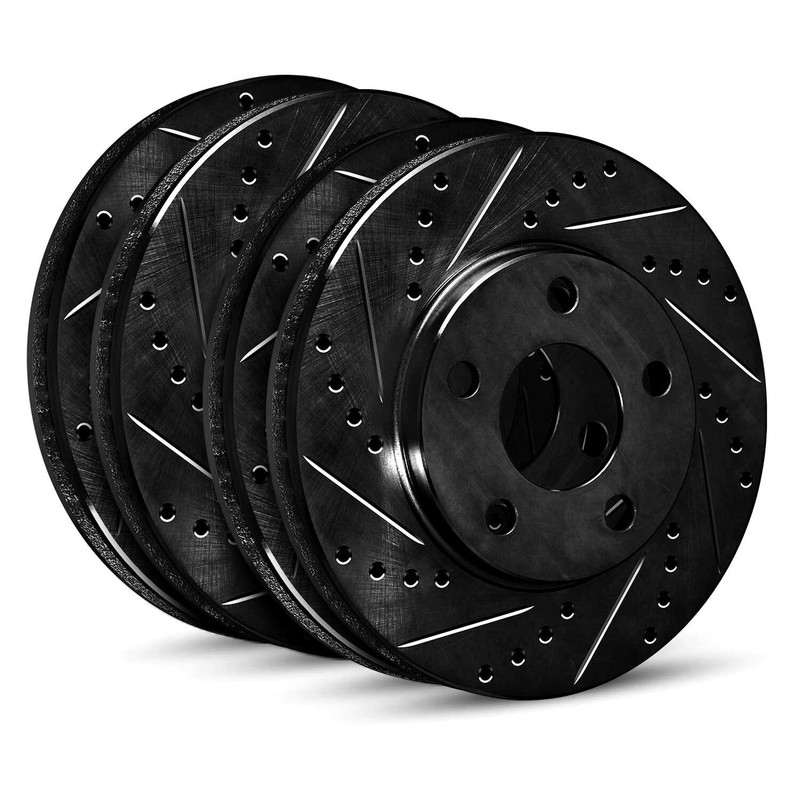 For BMW X5 07-18 R1 Concepts Drilled & Slotted Front & Rear Brake Rotor Set gallery