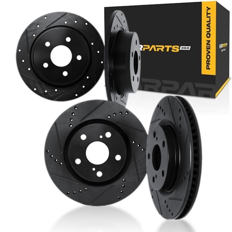 For Infiniti I30 2000 2001 Brake Rotor Set Front and Rear | Cast Iron | Vented