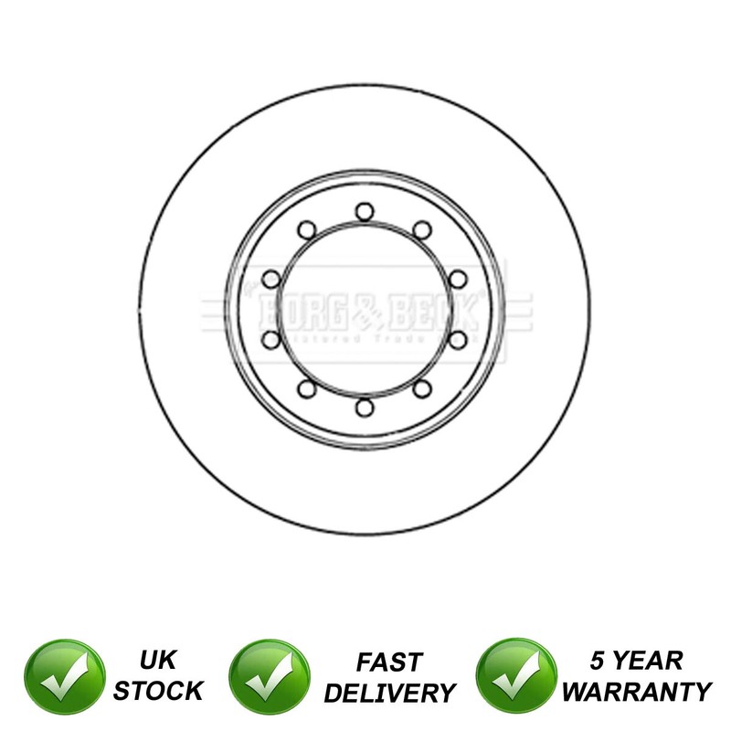 1x Brake Disc Rear SJR Fits Ford Transit 2007-2014 2.3 2.4 dCi 2.5 3.2 1488311