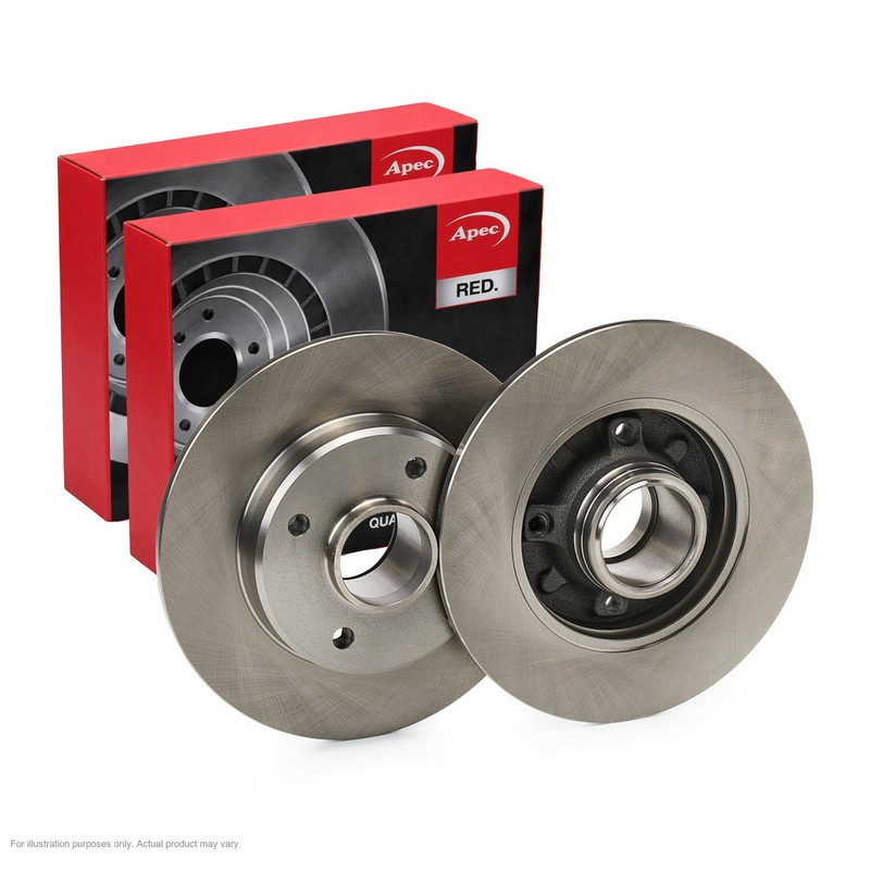 2X APEC Rear Brake Discs for PEUGEOT 2008 I 2013- 249mm Solid DSK2553