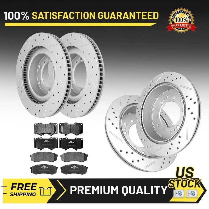 Front Rear Brake Rotors Ceramic Pads for 2010 – 2018 Toyota 4Runner Lexus GX460