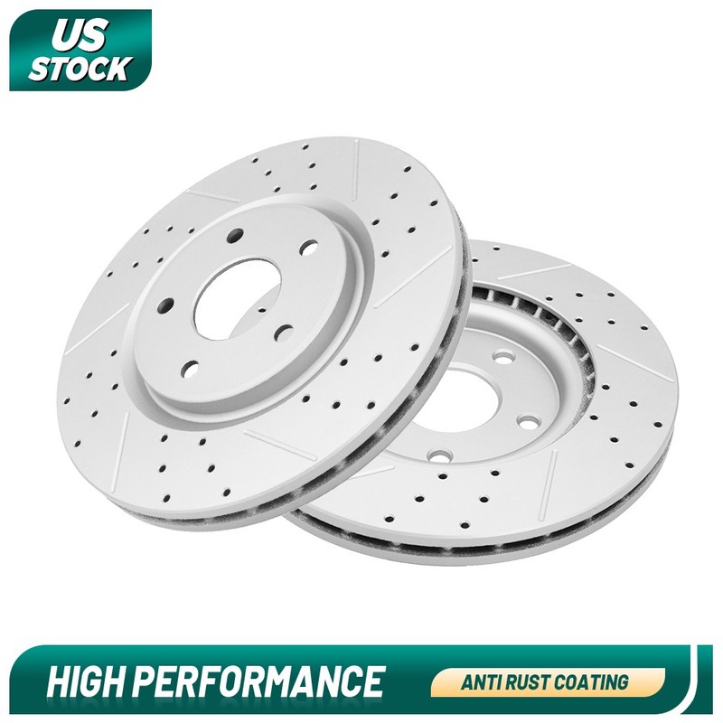 2PCS Front Drilled Disc Brake Rotors For Pacifica Town & Country Journey Routan