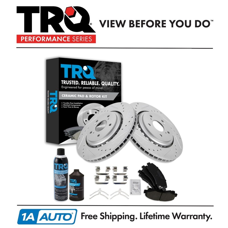 TRQ Front Premium Ceramic Brake Pad & Performance Rotor Kit for Acura TLX