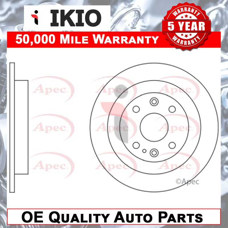 Fits Mazda MX-5 1993-2005 1.6 1.8 Brake Disc Rear Ikio BB4C26251