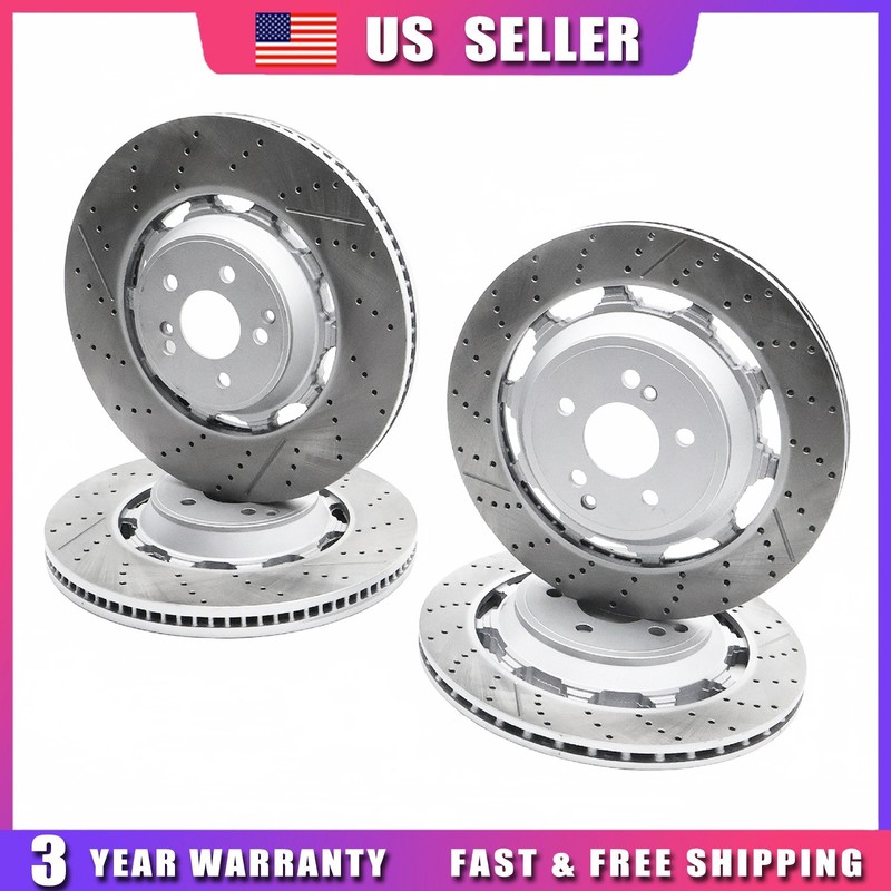 For Mercedes-Benz W222 S63 AMG S65 AMG 14-2020 4x New Front & Rear Brake Rotors gallery