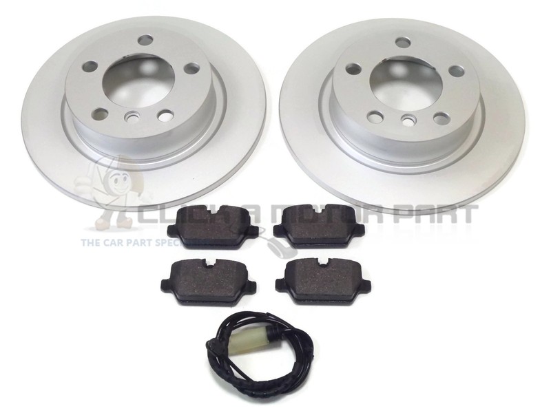 MINI R61 PACEMAN 1.6 2.0 2010-2017 REAR 2 BRAKE DISCS AND PADS & WEAR SENSOR