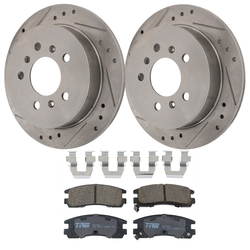 KIT-072924-590 TRW 2-Wheel Set Brake Disc and Pad Kits Rear for Chevy Impala