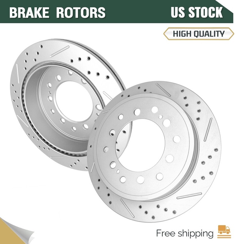 Rear Drilled Slotted Disc Brake Rotors for Toyota 4Runner FJ Cruiser Lexus GX460