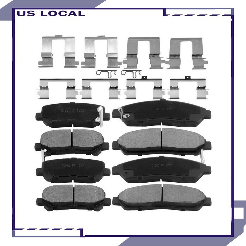 Front Rear Ceramic Brake Pads For 2009-15 Honda Pilot 07-13 Acura MDX ZDX CA A18