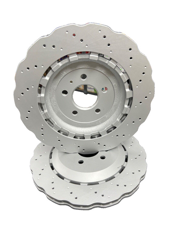 FOR AUDI RS7 2013-2018 REAR WAVEY BRAKE DISC DISCS PAIR 4G8615601E gallery