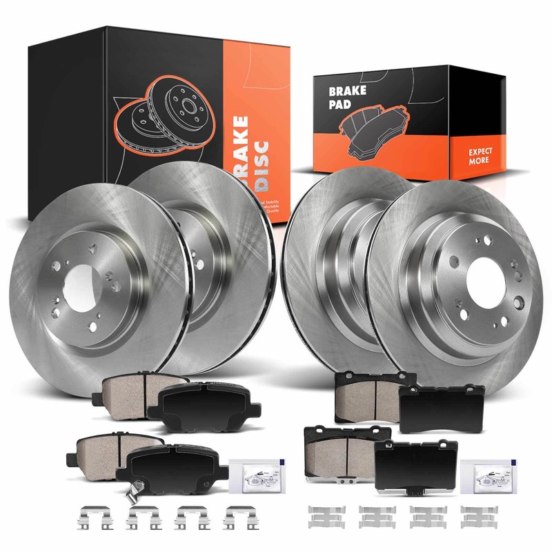 Front & Rear Disc Brake Rotor & Brake Pad for Acura RL 2005-2012 V6 3.5L 3.7L