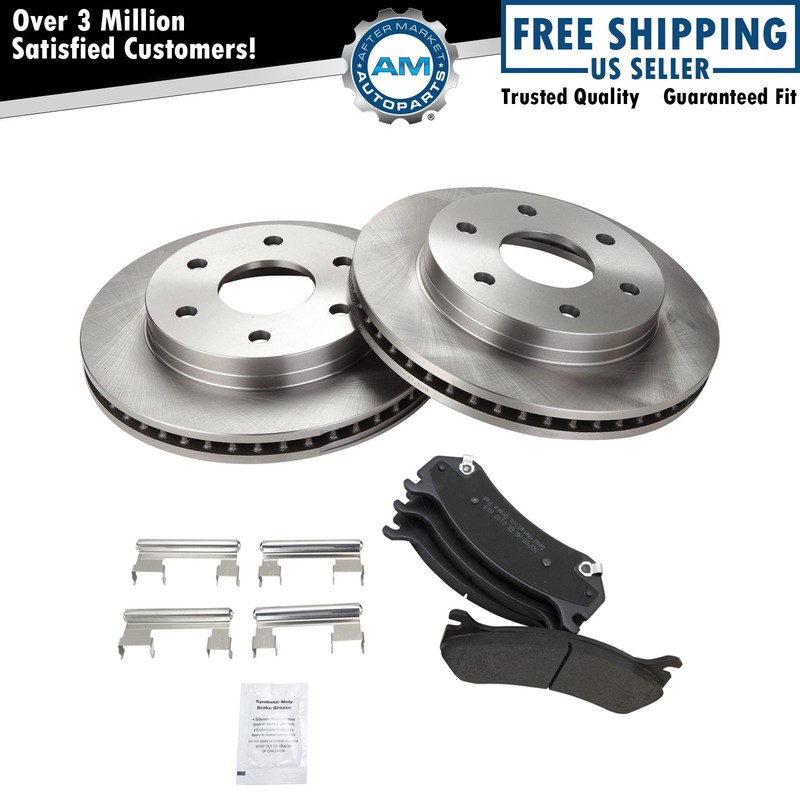 Front Metallic Brake Pad & Rotor Kit for Chevy GMC SUV Pickup Truck