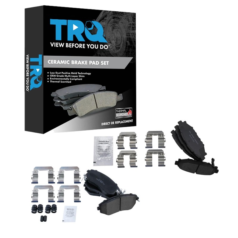 TRQ Front and Rear Brake Pads Ceramic Compatible with 2013-2016 Subaru BRZ