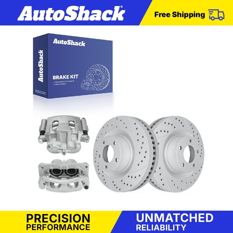Front Drilled Slotted Brake Rotors Calipers for Ford, Edge 2011-2014