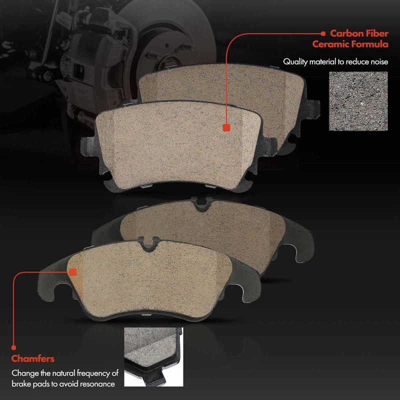 12Pcs Drilled Rotors & Ceramic Brake Pad for Audi S4 2012-2016 S5 Front & Rear gallery