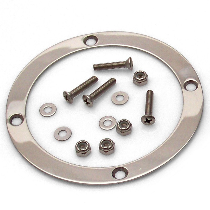 Grey Vertical Shifter or Emergency Brake Boot with Round Polished Trim Ring gallery