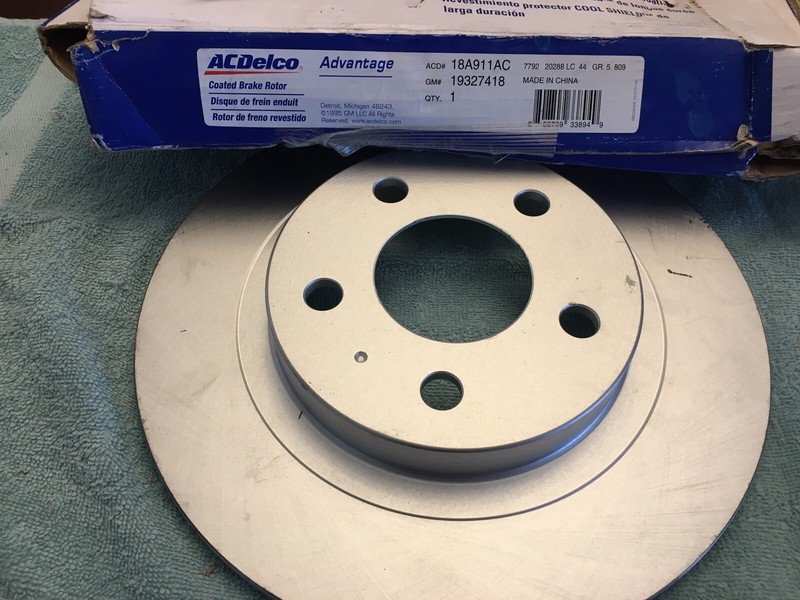 NEW AC Delco GM Coated Rear Disc Brake Rotor GM# 19327418 – ACD# 18A911AC