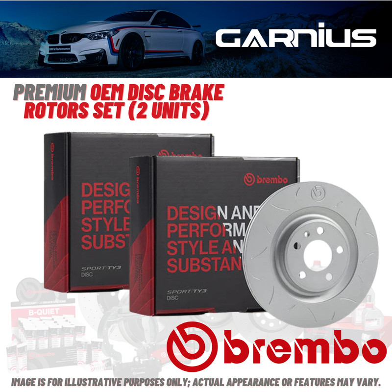 2 Disc Brake Rotors-Premium UV Coated OE Equivalent Rotor Brembo 09.6841.11