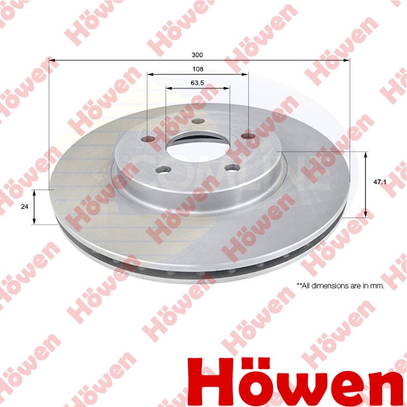 Fits Ford Mondeo 2000-2007 Jaguar X-Type 2001-2009 Brake Disc Front Howen #1