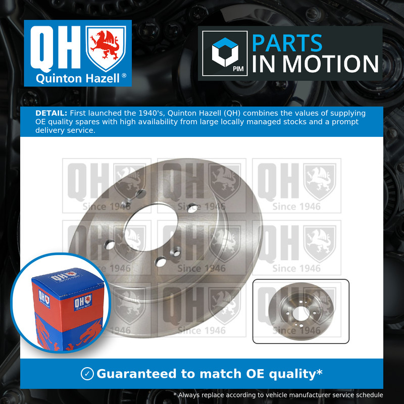 2x Brake Discs Pair Solid fits KIA PICANTO JA, TA 1.2 Rear 2011 on 234mm Set QH