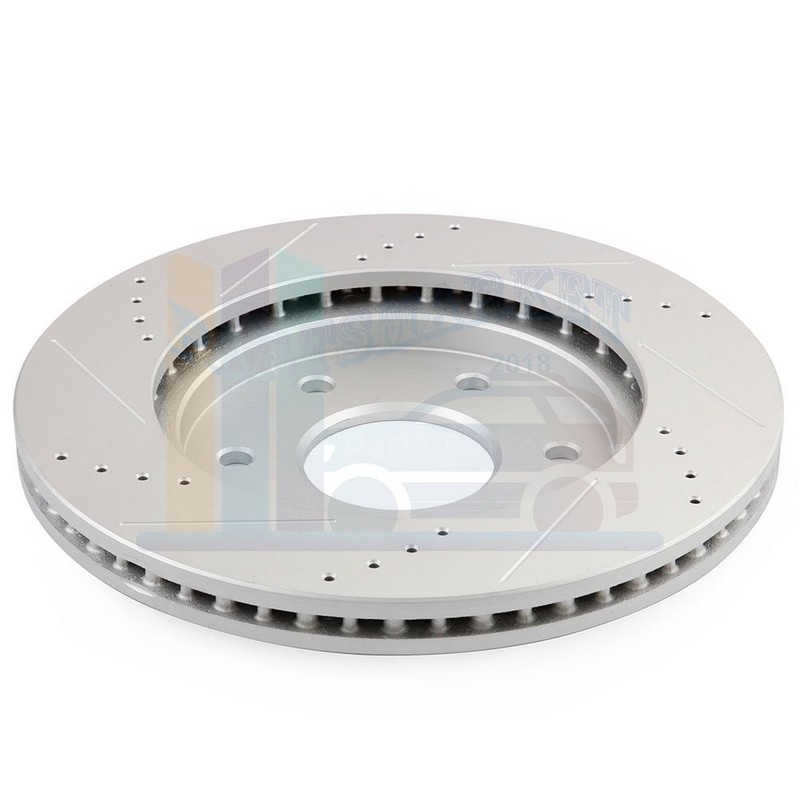 2X Front Discs Brake Rotors and 4X Pads For 2004-2005 QX56 Titan Drill Slot gallery