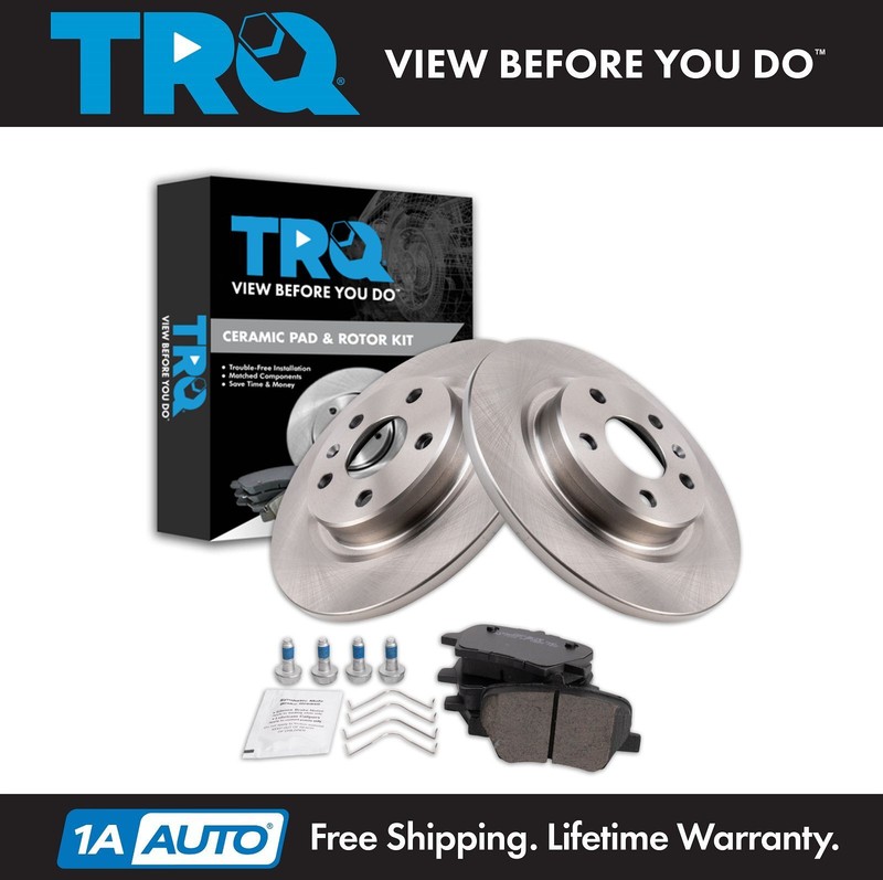 TRQ Rear Brake Pad & Rotor Kit Brake Rotor For 2019-2022 Volvo XC40