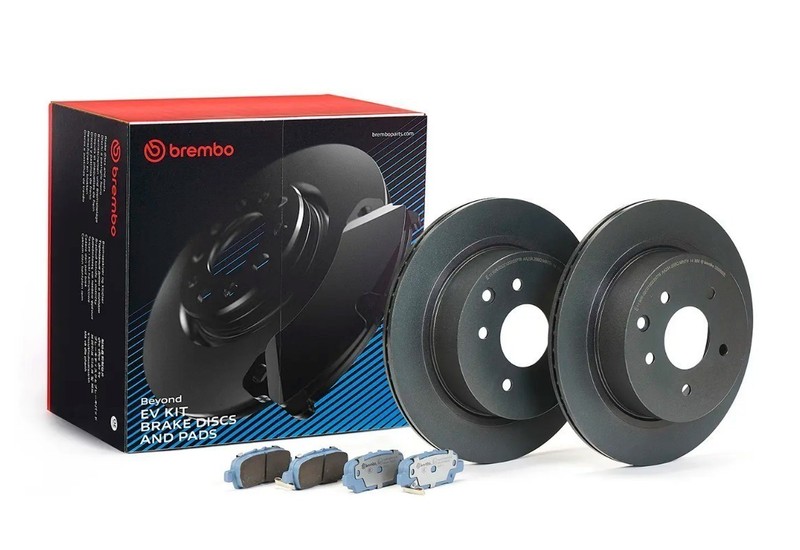 Brembo KT08020 Beyond EV Brake Rotors & Brake Pads Kit - Rear Pair