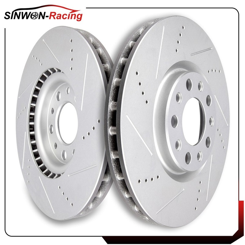 Front Brake Rotors Drilled & Slotted For 2013-2016 Dodge Dart GT 2.4L
