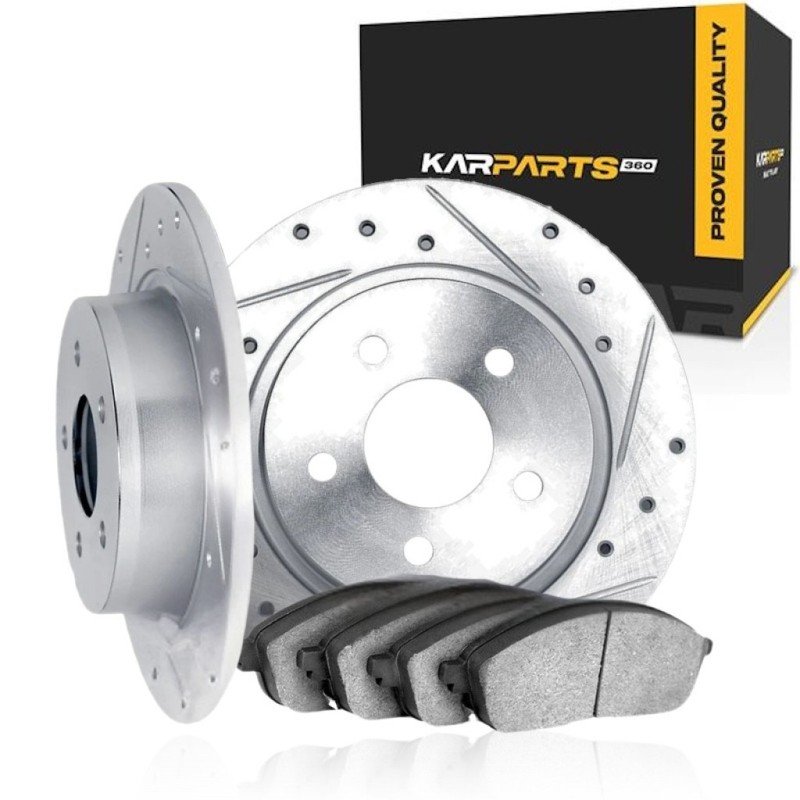 For Genesis G80 2017 Rotor Set | Rear | Cast Iron | Vented | Drilled And Slotted