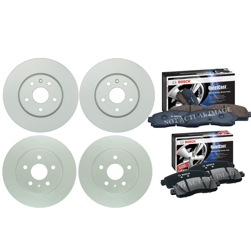 Bosch Front 321mm Rear 315mm Brake Kit Disc Rotors Pads For Chevy Malibu L4 FWD