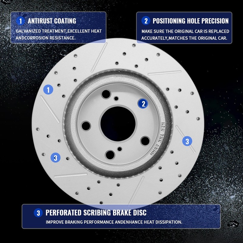 Front Drilled Slotted Disc Rotors Brake Pads for Toyota Highlander Lexus RX350 gallery