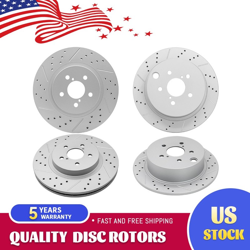 Front & Rear Drilled Brake Rotors For 18-23 Subaru Crosstrek 17-23 Impreza
