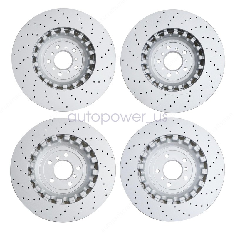 Fits For BMW M5 M6 F06 F10 F12 Set of 4 Vented & Drilled Brake Disc Rotors US gallery