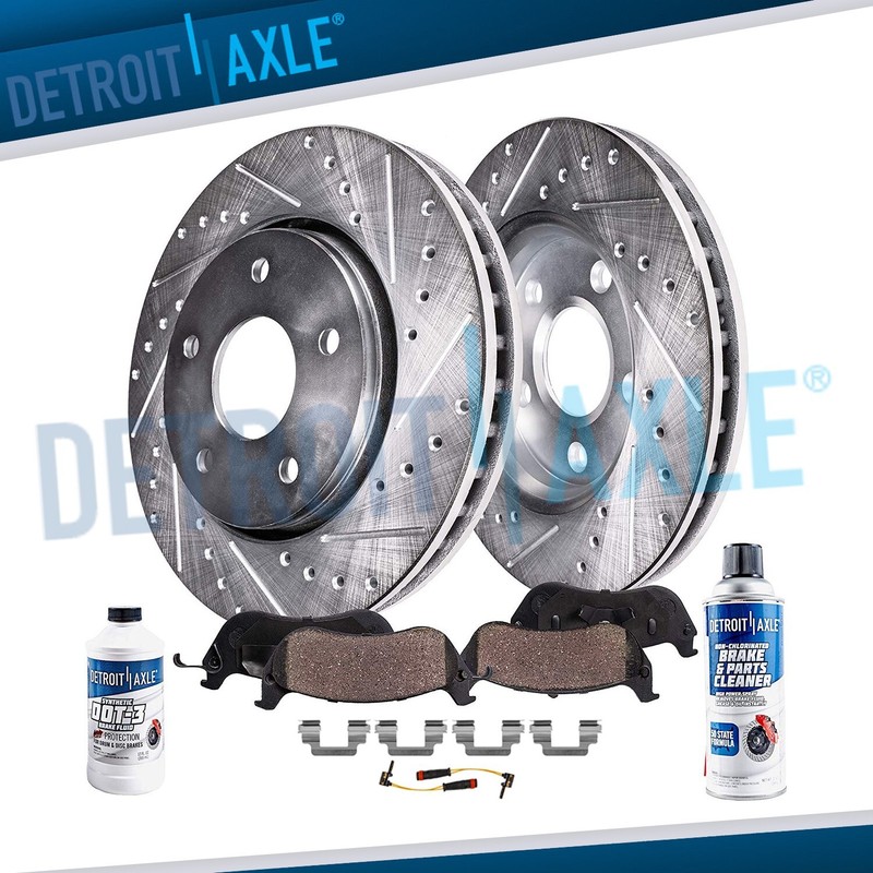 288mm Front Drilled Brake Rotors Ceramic Pad for 02-05 Mercedes-Benz C230 C240