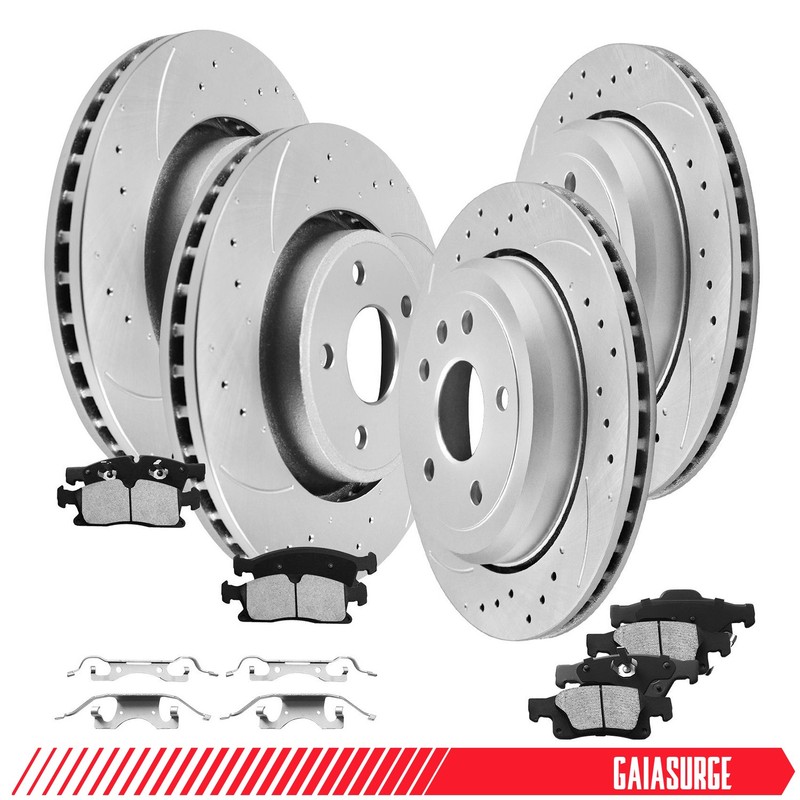 350mm Front & 330mm Rear Brake Rotors & Pads for Grand Cherokee Durango 12-20